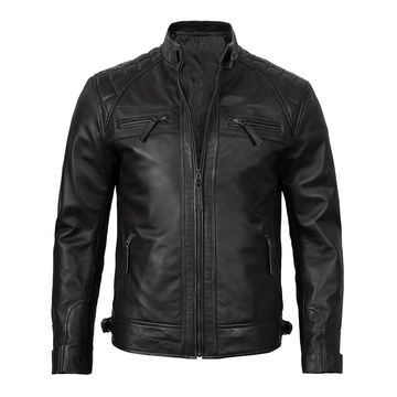 Men's Classic Black Real Biker Leather Jacket