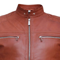 Men's Brown Cafe Racer Leather Jacket