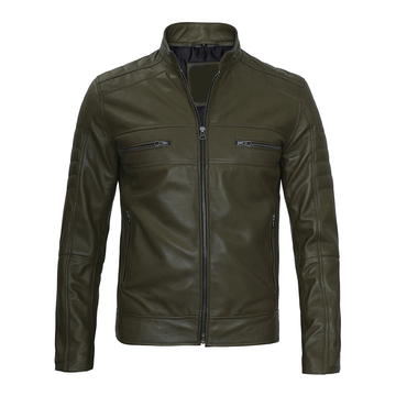 Men's Austin Dark Green Real Leather Jacket