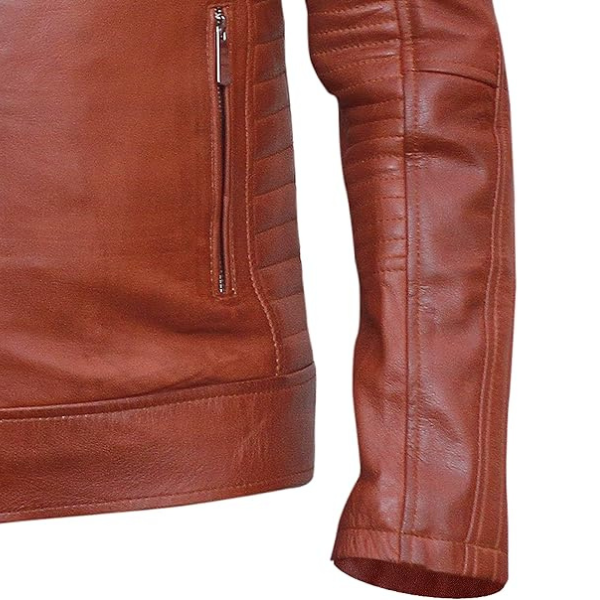 Men's Brown Cafe Racer Leather Jacket