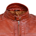 Classic Diamond Vintage Brown Biker Leather Jacket