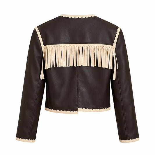 Brilliant Minds Fringe Leather Jacket