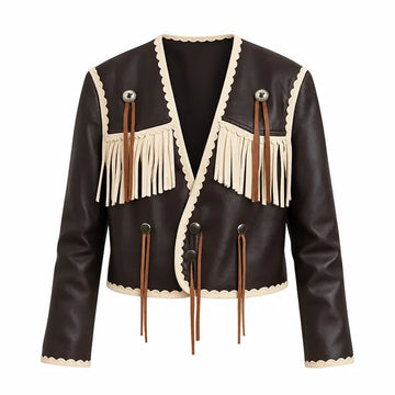 Brilliant Minds Fringe Leather Jacket