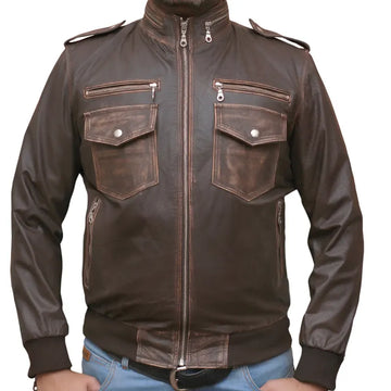 Brown Biker Leather Jacket