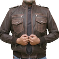 Brown Biker Leather Jacket