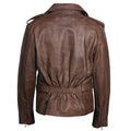 Men's Biker Brown Genuine Leather Jacket