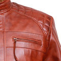 Classic Diamond Vintage Brown Biker Leather Jacket