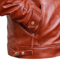 Classic Diamond Vintage Brown Biker Leather Jacket
