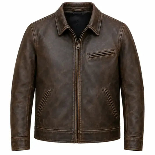 Digger 2026 Tom Cruise Distressed Leather Jacket