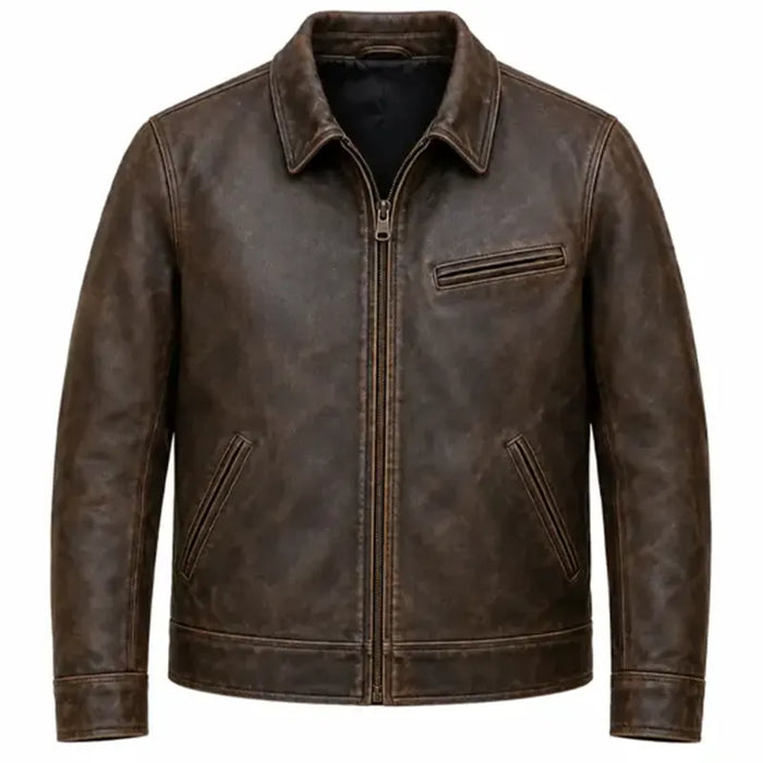 Digger 2026 Tom Cruise Distressed Leather Jacket