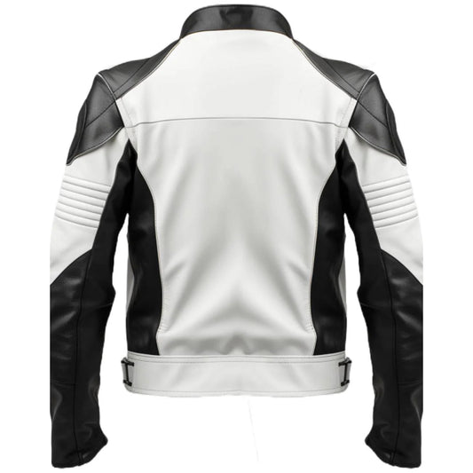 Men's White Faux Leather Jacket