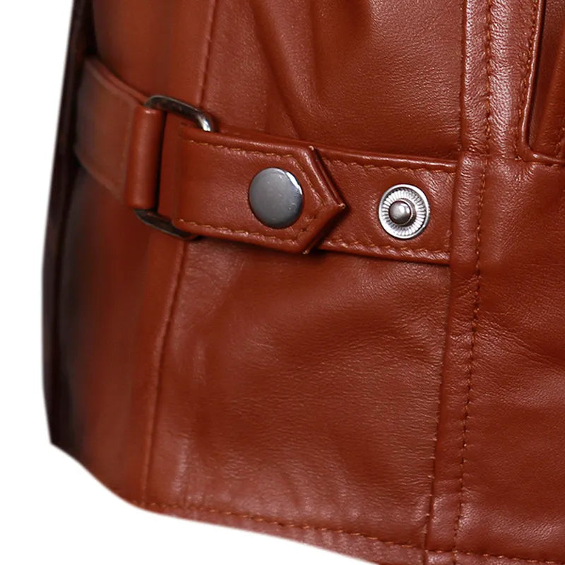 Cafe Racer Brown Retro Style Biker Leather Jacket