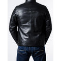 Men Sheepskin Black Leather Biker Jacket