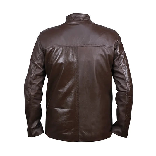 Dark Brown Men's Casual Leather Jacket