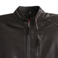 Distressed Dark Brown Biker Leather Jacket For Men