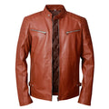 Cafe Racer Brown Retro Style Biker Leather Jacket