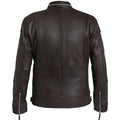 Distressed Dark Brown Biker Leather Jacket For Men