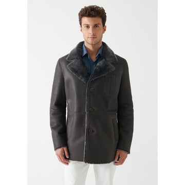 Men’s Grey Shearling Coat