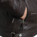 Distressed Dark Brown Biker Leather Jacket For Men