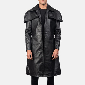 Classic Black Leather Duster