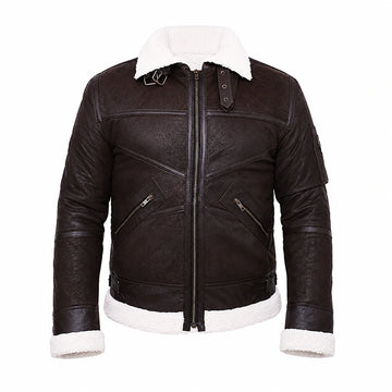 Power 50 Cent Shearling Brown Leather Jacket