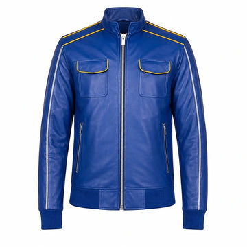 Ryan Gosling Blue Leather Jacket