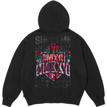 Supreme Blessed Appliqué Black Zip Up Hoodie