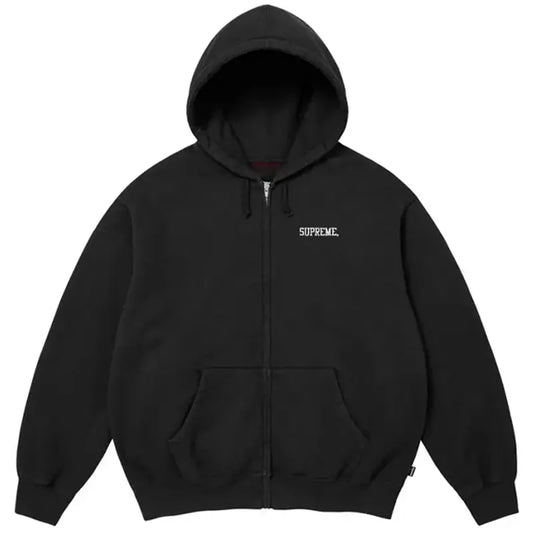 Supreme Blessed Appliqué Black Zip Up Hoodie
