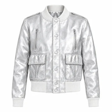 Surprise Concert Silver Leather Jacket