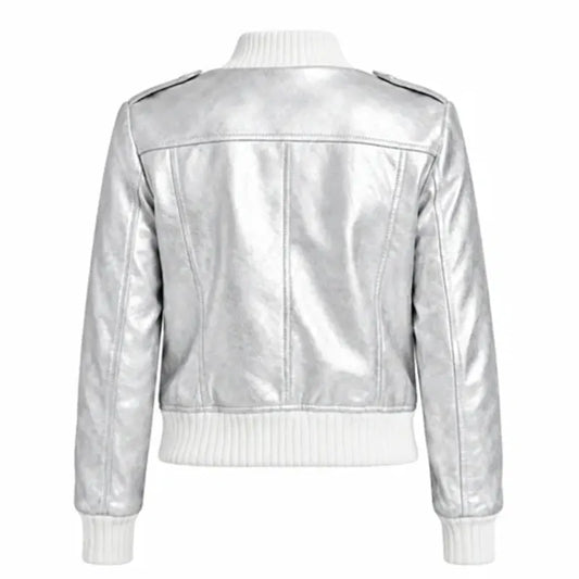 Surprise Concert Silver Leather Jacket