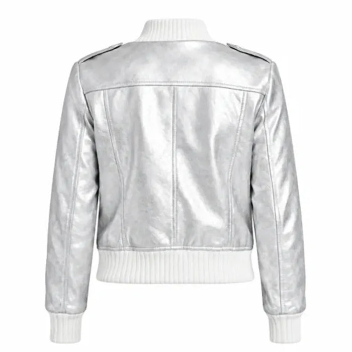 Surprise Concert Silver Leather Jacket