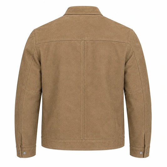 Tan Suede Motorcycle Racer Jacket