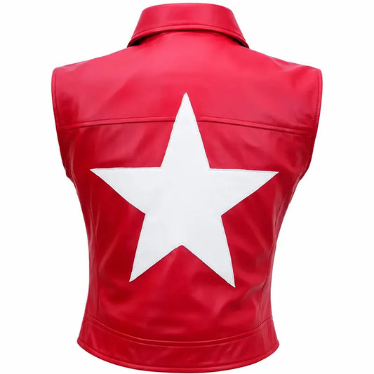 Terry Bogard Red Cosplay Leather Vest