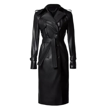 Vegan Leather Trench Coat
