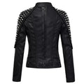 Women's Punk Style Studded Leather Jacket