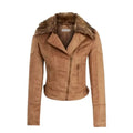 Womens Brown Suede Leather Jacket