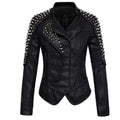 Women's Punk Style Studded Leather Jacket