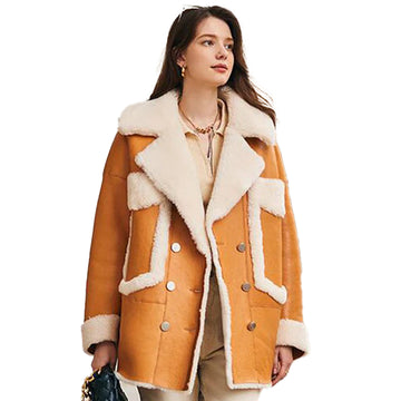 Women’s Shearling Sheepskin Aviator Coat