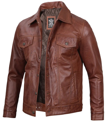 Men's Brown Fernando Harrington Leather Jacket