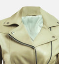Women's Green Leather Biker Jacket