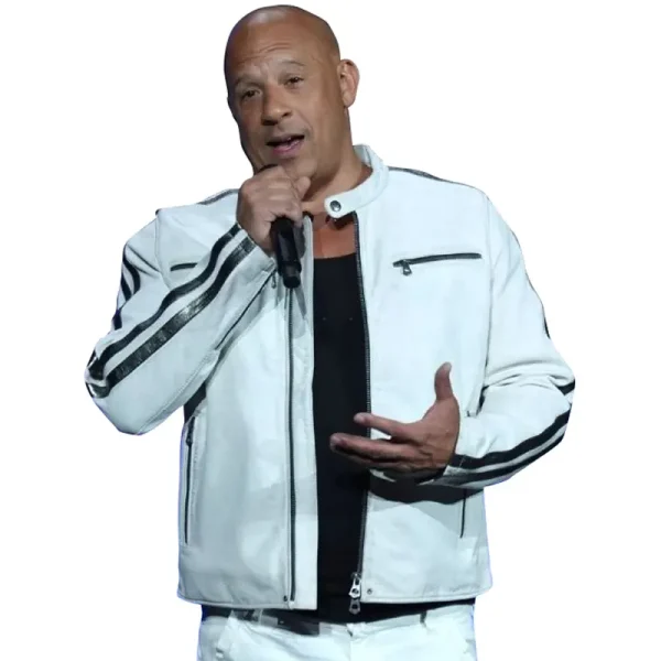 Vin Diesel CinemaCon White Leather MAin Jacket