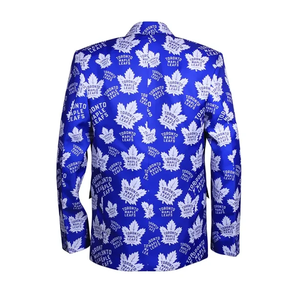 Toronto Maple Leaf Printed Blue Blazer