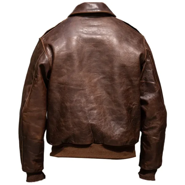 Men Bomber Brown Leather Jacket