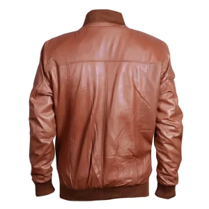 Mens Bomber Brown Leather Jacket