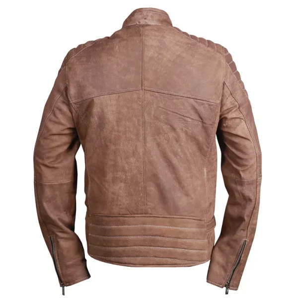 Mens Shoulder Padded Leather Jacket