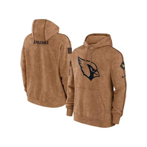 NFL Arizona Cardinals Salute To Service Club Brown Pullover Hoodie