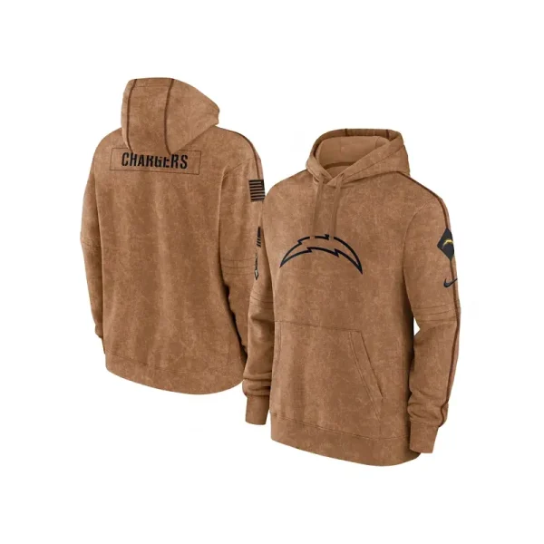 NFL Los Angeles Chargers Salute To Service Club Brown Pullover Hoodie