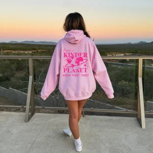 kinder planet Pink hoodie