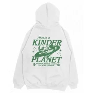 kinder planet White hoodie