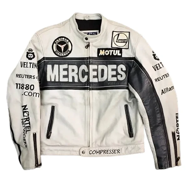 Mercedes White Leather Jackets Mercedes White Jackets